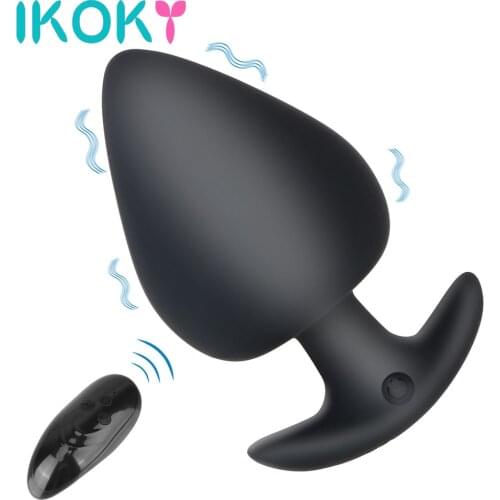 IKOKY 10 Frequency G spot Dildo Anal Vibrator Male Prostate Massage Butt Plug Wireless Remote Anal Plug Sex Toy For Woman