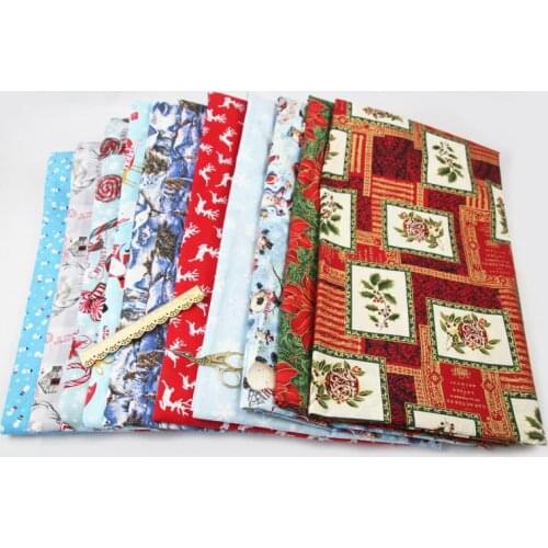Patchwork Winter Snowman Christmas Cloth Group Fabric Foreign Trade Cloth Head Handmade Fabric DIY Cotton Colored Cloth