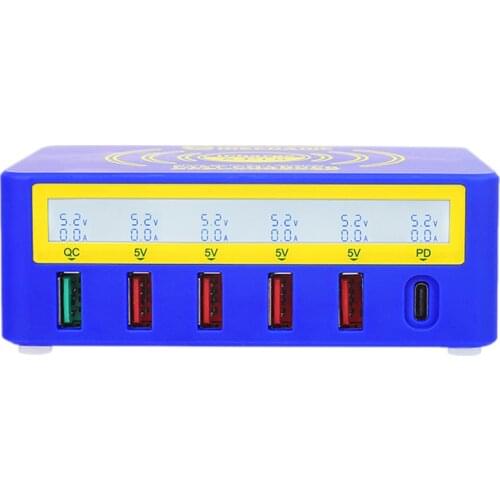 MECHANIC Quick Charge 3.0 5 USB Port Tpye C PD Fast Charger Qi Wireless LCD Display Multi Charger For Phone USB Charging Station