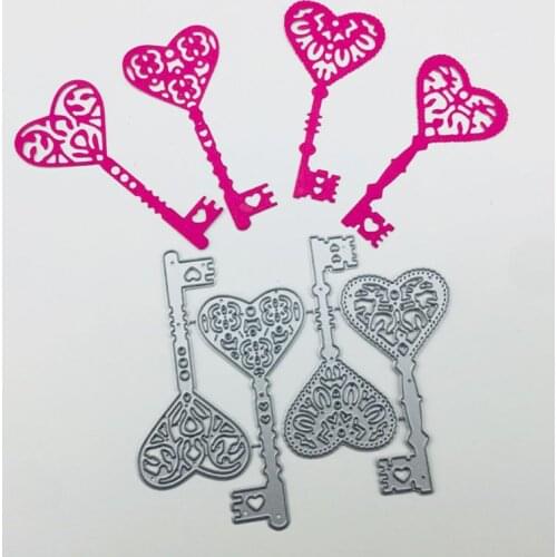Heart Key Metal Cutting Dies Stencil Scrapbooking DIY Album Stamp Paper Card Embossing Decor Craft