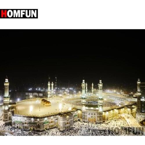 HOMFUN Full Square/Round Drill 5D DIY Diamond Painting "building" Embroidery Cross Stitch 5D Home Decor Gift A16643