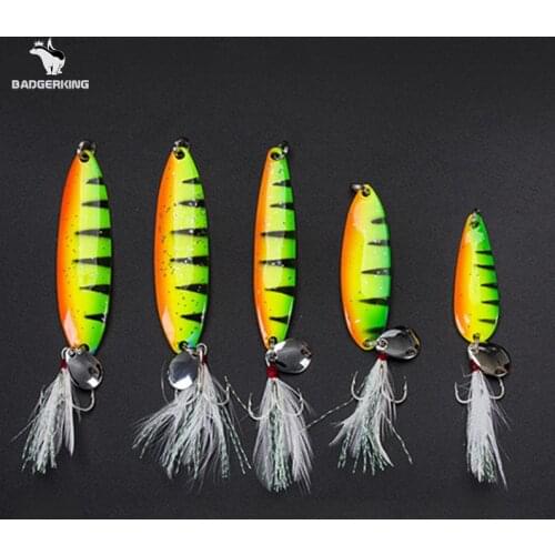 8pcs fishing spoon lure kit for jigging artificial bait wobblers for fishing lure set each have 4 color 2 hook type total 8pcs