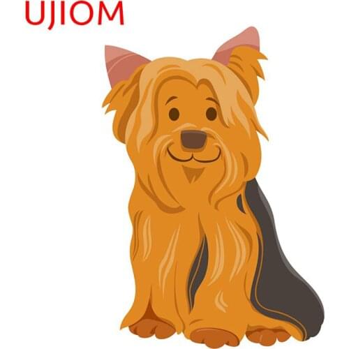 UJIOM Yorkshire Terrier Dog Door Sticker Bedroom Accessories Decoracion Para Sala Personalise Wall Sticker Bathroom Decor Poster
