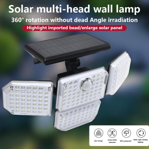 182/141 LED Solar Lights Outdoor Wall Lamp 3 Modes Adjustable Heads LED Solar Lamps Flood Light IP65 Waterproof Lighting