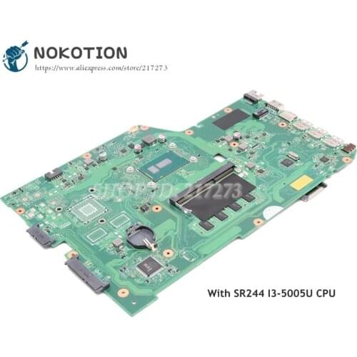 NOKOTION Laptop Motherboard For ASUS X751LD X751L K751L K751LN X751LK MAIN BOARD REV 2.5 SR244 I3-5005U CPU 60NB04P0-MB1M20