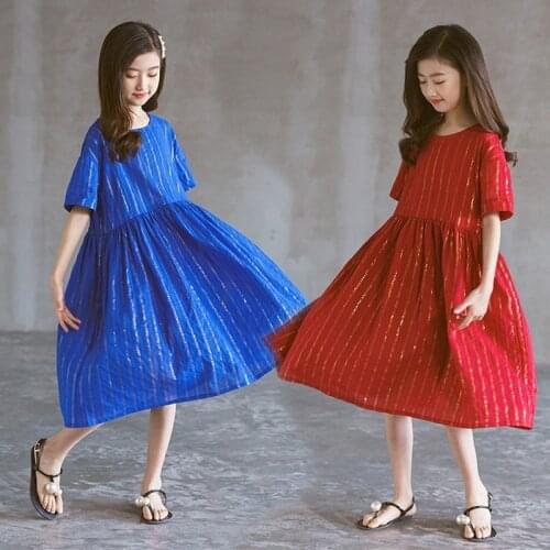 New Gold Thread Teen Cotton Dress Children Kids Dresses for Girls Baby Dress 2021 New Toddler Clothes Mommy and Me Clothes,#6101