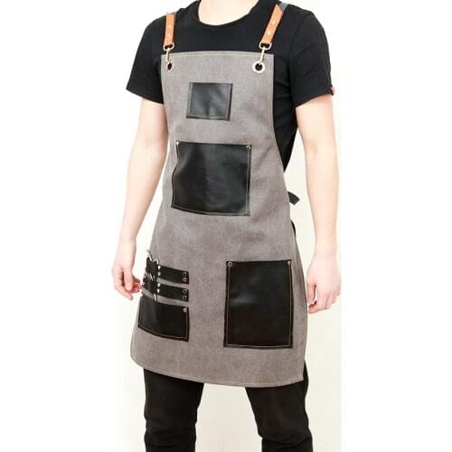 New Kitchen Restaurant Work Denim Apron Antifouling Cowboy Chef Cooking Apron For Women Men Coffee Shop