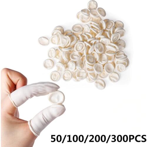 10-200Pcs/Bag Natural Rubber Disposable Latex Finger Cots Sets Fingertips Protector Gloves White anti static Finger sleeve