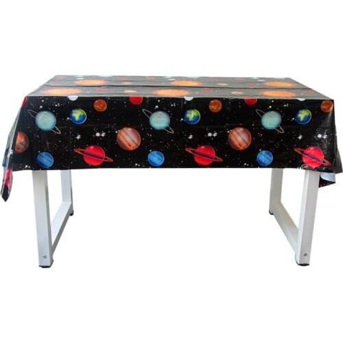1pcs 110x180cm Solar System Outer Space Disposable Tablecloths Birthday Party Decoration Kids Astronaut Theme Party Supplies