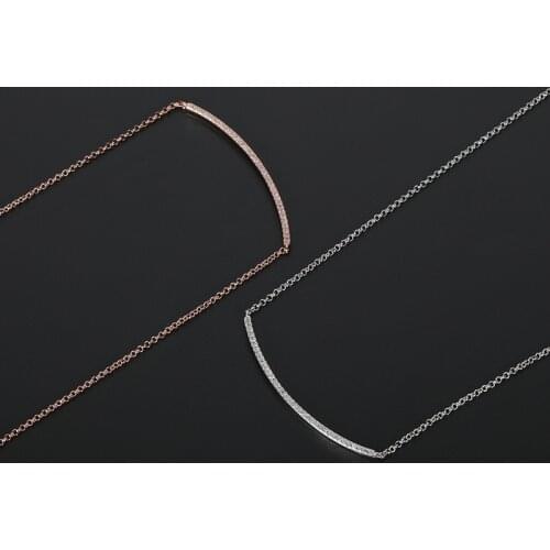 New Classic Simple Line Zircon Arc Chain Necklaces Pendants For Women Modern Women Jewelry Collar Zk30