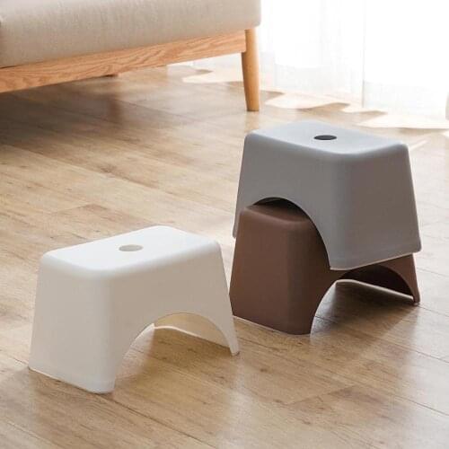 Plastic small stool thickened shoe changing stool bench children baby low stool household living room simple adult square stool