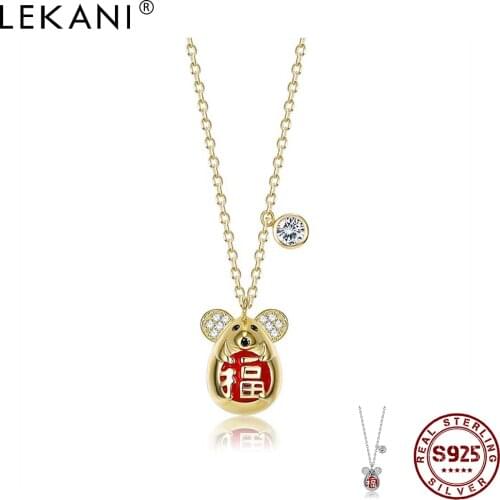 LEKANI Necklaces For Women 925 Sterling Silver Lovely Mouse Pendant Popular Jewelry Send Girlfriend Gift Hot Sale 2021