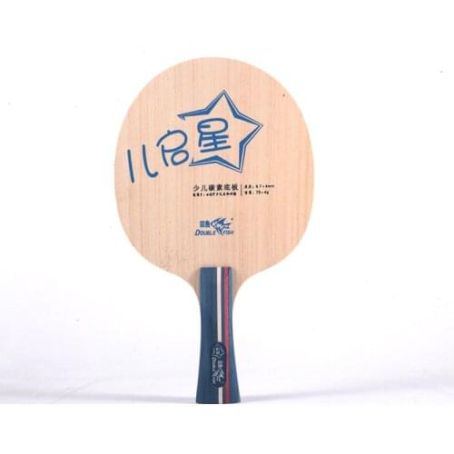 Double fish 7-PLY Carbon fiber table tennis rackets blade racquet paddle long thin handle specially designed for children studen