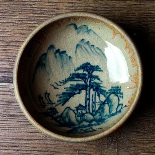 Hand Painted Ink Painting Pottery Cups Fish Kung Fu Tea Cup Set Teaware Bowl For Tea Wine Ceremony Teacup Coffee Mugs