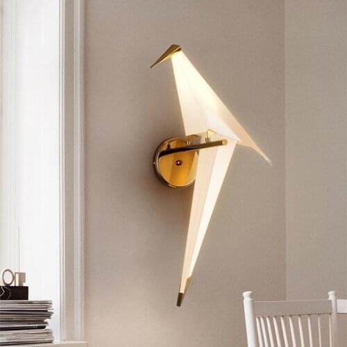 Modern wall light bird acrylic origami creative design minimalist wall light bedside hotel lounge wall lights for living room