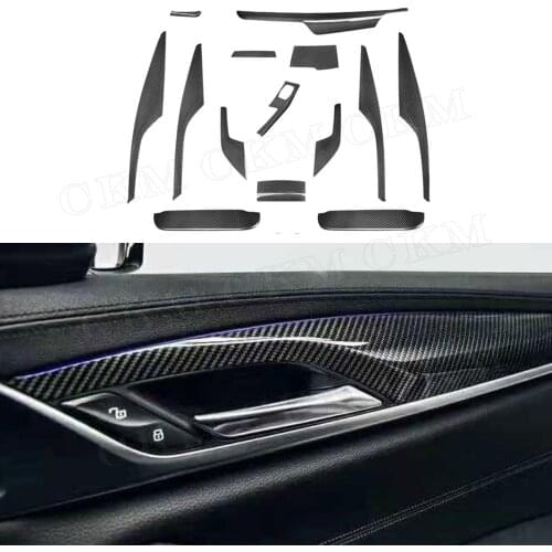 Dry Carbon Fiber Left Hand Drive Interior Dashboard Moulding Trim Cover for BMW 5 Series G30 G31 G38 528li 530li 2017 2018