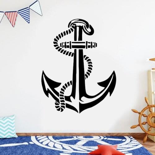 Anchor Nautical Home Decor Wall Sticker Vinyl Interior Decoration Kids Room Boys Bedroom Nursery Decals Removable Murals 4555