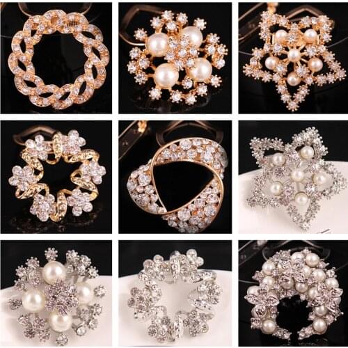 Women Custom Shawl Ring Clip Scarves Fastener Crystal Silk Scarf Buckle Brooch Wedding Fashion Jewelry Female Classic Gift