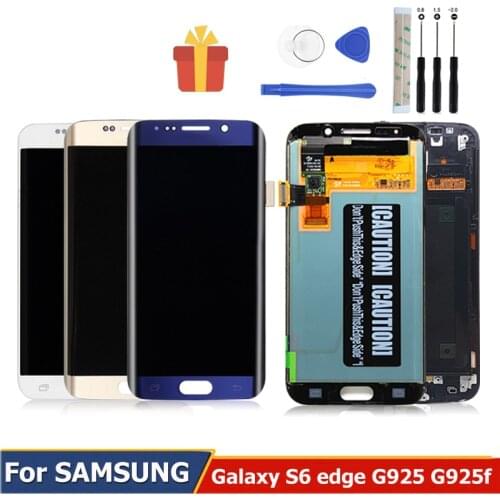 5.1" Super Amoled For Samsung Galaxy S6 Edge LCD Screen With Repair Tools G925I G925f Digitizer Assembly Touch Display Screen
