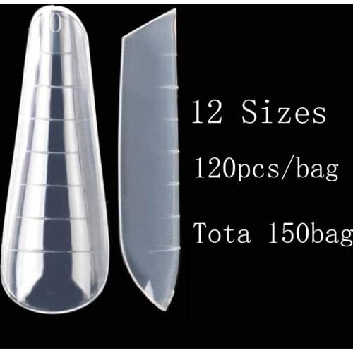 120pcs Nail Tips XXL Extra Long Half Cover Curved Acrylic Extension System False Nail Manicure Press On Fake Nails