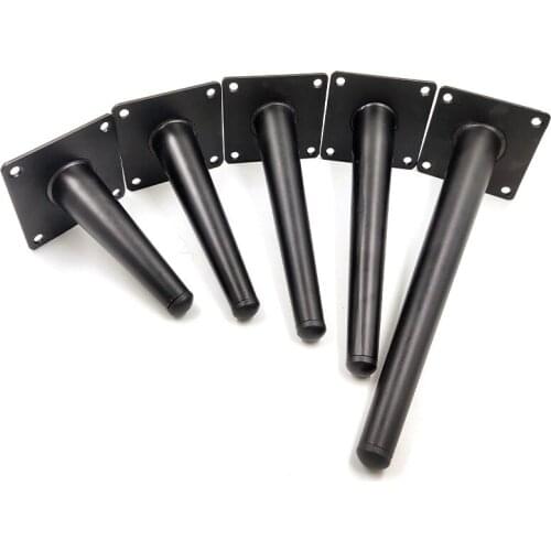 KAK 4pcs Gold Furniture Legs Black Cold Rolled Steel Table Feet Sofa Bed Replacement 800KG Heavy Duty Hardware