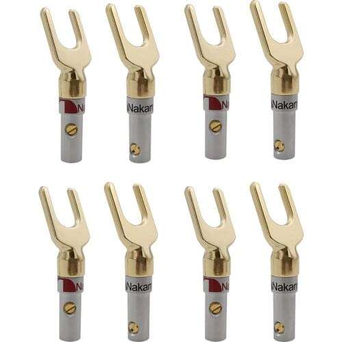 5Pair Gold Plated Y/U- type Banana Plugs Set Solderless Banana Audio Speaker Banana Wire Cable Connectors