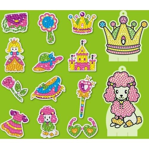 5D Laser Diamond Sticker Sun Catchers Kits For Kids DIY Art Craft Kawaii Sheep Dinosaur Diamond Paint by Numbers Big Gem Sticker