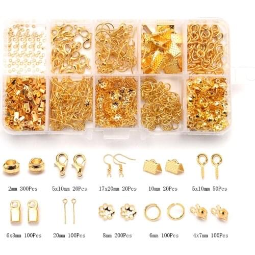 Alloy Accessories Jewelry Findings Set Jewelry Making Tools Clip Buckle Lobster Clasp Open Jump Rings Earring Hook Supplies Kit