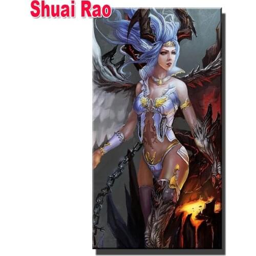 Fantasy anime Girl diamond painting,full,square,round diamond embroidery portrait,Diamond mosaic diy handwork Art,Wall decor