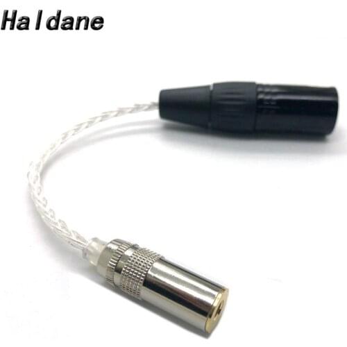 Free Shipping Haldane 8Cores 7N OCC Silver Palted 4Pin Balanced XLR Male to 4.4mm Balanced Female Audio Adapter Cable