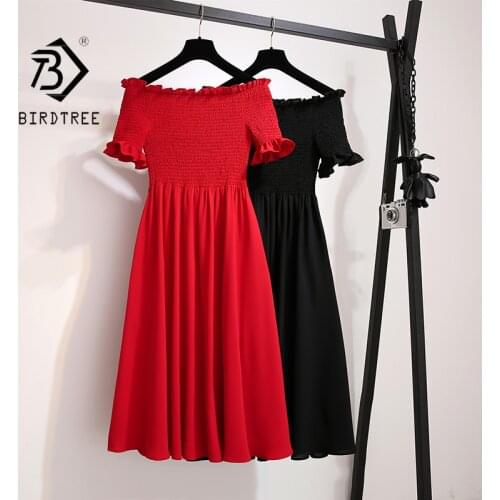 BIRDTREE TB Solid Summer Dresses