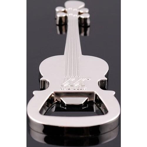 Music Lover Gift Guitar Shape Pendant KeyChains Mans Beer Bottle Opener Male Key Chains Jewellry Car Bag Keyring Rings Holder