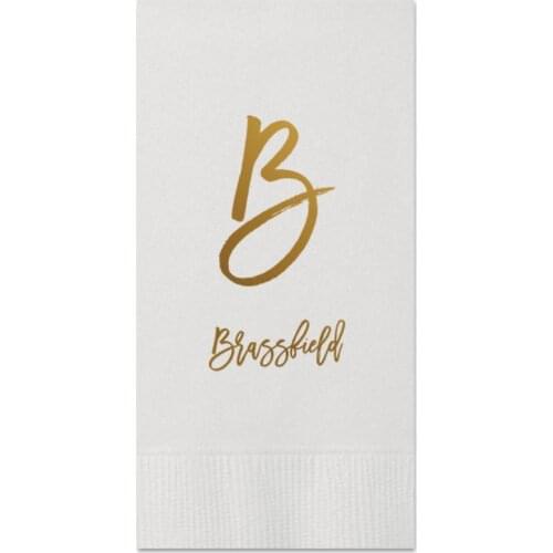 50pcs Personalized Guest Towels Dinner Napkins Wedding Hostess Gift Monogram Monogrammed Custom Printed Paper Hand Towels