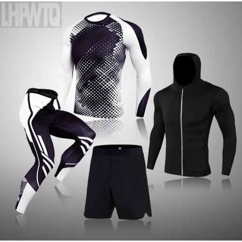 Men Sportswear Compression Sport Suits Quick Dry Running Sets Clothes Sports Joggers Training Gym Fitness Tracksuits Running Set