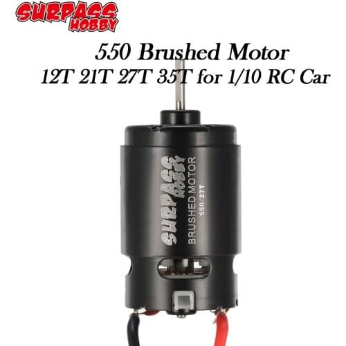SURPASS HOBBY 550 Brushed Motor 12T 21T 27T 35T Motor Parts for HSP HPI Wltoys Kyosho TRAXXAS 1/10 RC Crawler Off-road Climbing