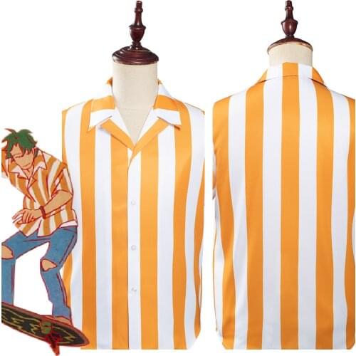 SK8 the Infinity Nanjo Kojirou Cosplay Costume Mens Hawaiian Shirts Street Style Striped Printed Beachwear