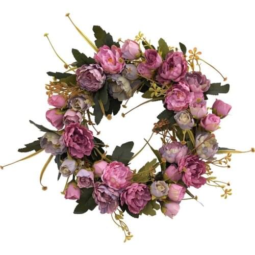 Artificial Summer Spring Wreath-door Decoration Garland Wall Hanging Lovely Design For Indoor And Outdoor Fake Flower