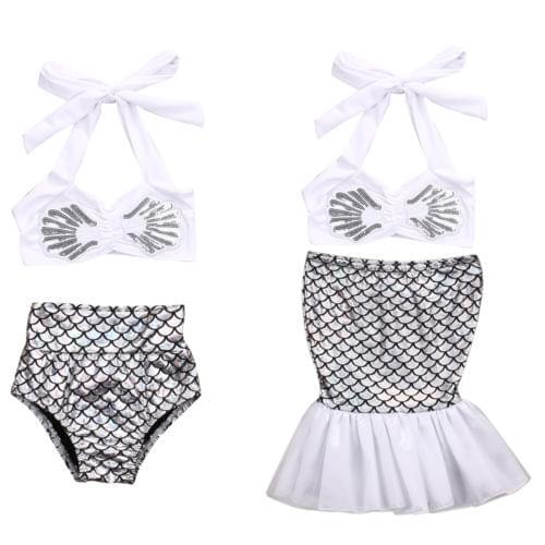 Citgeett Summer Toddler Girl Kid Mermaid Swimwear Bikini Swimwear Swimsuit Bathing Clothes Set
