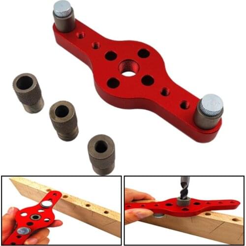 6/8/10mm Vertical Hole Jig Wood Dowel Hole Drilling Guide Jig Drill Bit Kit Joinery System Woodworking Drilling Locator