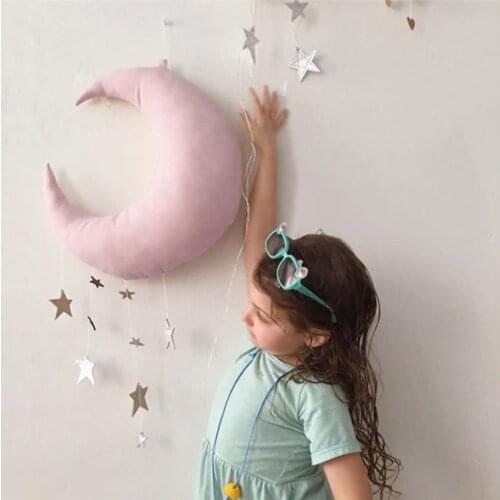 Wall Hanging Decoration Wall Backdrop Children Room Hanging Moon Stars Stuffed Decor for Baby Bedroom Decoration Crafts 2021