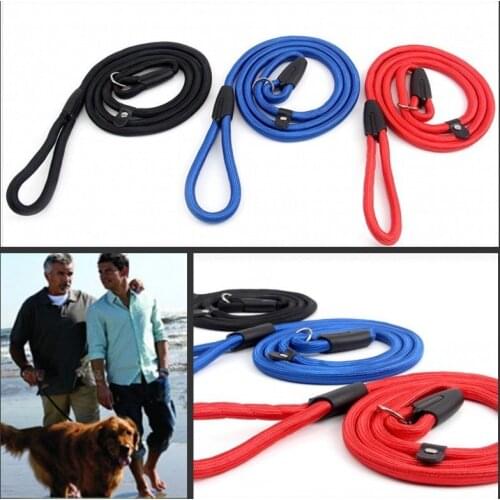 Pet Dog Nylon Rope Training Leash Slip Lead Strap Adjustable Traction Collar Strap Traction Rope Dog Pinch Collar Lead