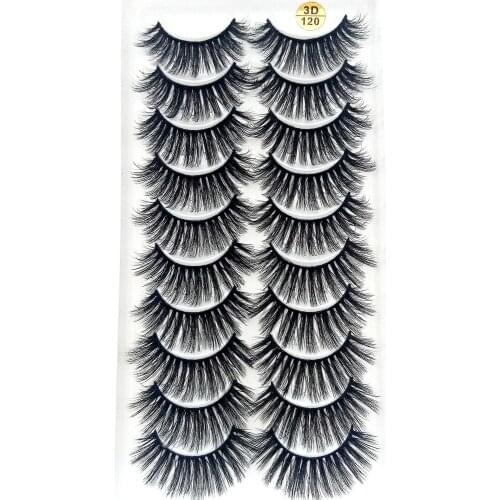 NEW 10 Pairs 3D Soft Mink Hair False Eyelashes Handmade Crisscross Wispy Fluffy Long Lashes Natural Eye Makeup Tools Eye Lashes