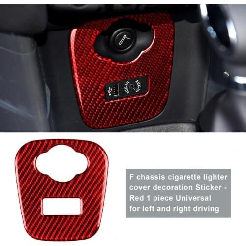 Cigarette Lighter Trim Wear-resistant Anti-scratch Carbon Fiber Red Cigarette Lighter Panel Cover for Mini Cooper F56 F55 F57