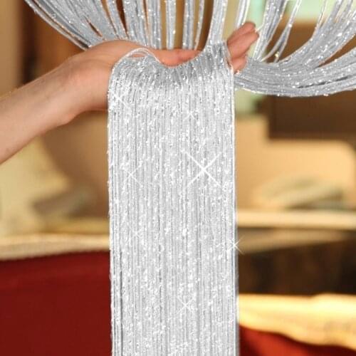 1*2 M Glitter String Door Curtain Beads Room Dividers Beaded Fringe Window Panel Divider Home Decor Creative Drape Room Decor
