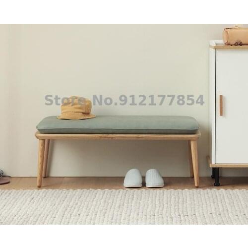 Danish Design Nordic Small Stool Modern Minimalist Foot Solid Wood Shoe Changing Stool Household Fabric Sofa