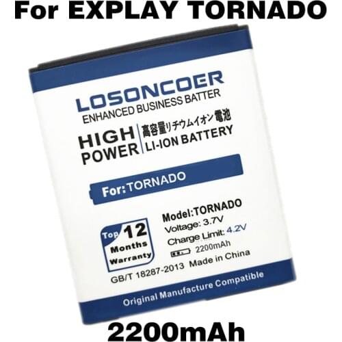 LOSONCOER 2200mAh Mobile Phone Battery Use for EXPLAY TORNADO Battery Global Free Shipping