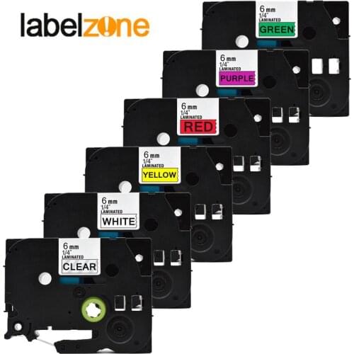 Mixed 30 colors 6mm label tapes Compatible Brother p-touch printers tze-211 tz211 tz-211 tz tze211 label tape for ptouch 6mm