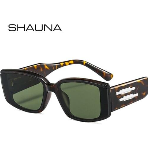 SO&EI Ins Popular Retro Rectangle Sunglasses Women Champagne Eyewear Brand Designer Fashion Men Shades UV400 Sun Glasses