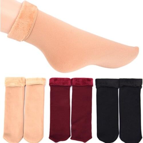 Warm Women Winter Socks Thick Thermal Faux Cashmere Wool Socks Women Seamless Plus Velvet Thickening Boots Floor Sleeping Socks