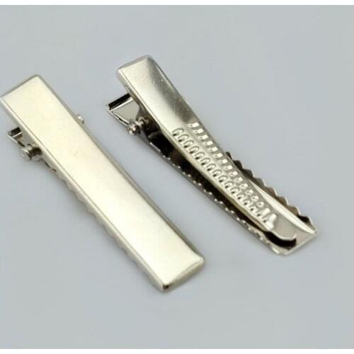 20PCS Vintage Silver Flat Metal Single Prong Alligator Hair Clips Jewelry Fashion Women Barrette For Bows DIY Bobby Pin Z2479